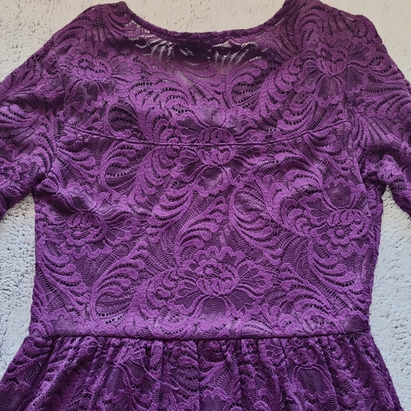 Purple Lace Women's Dress - Size Medium - Picture 6 of 7